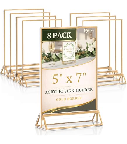 Amazon.com : Daofary Acrylic Sign Holder 5x7, 8 Pack Double Sided